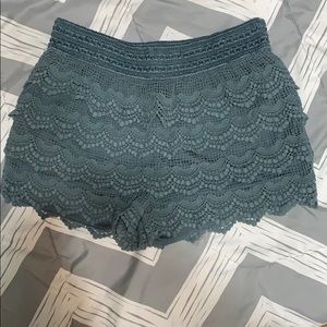 Blue/gray lace shorts
